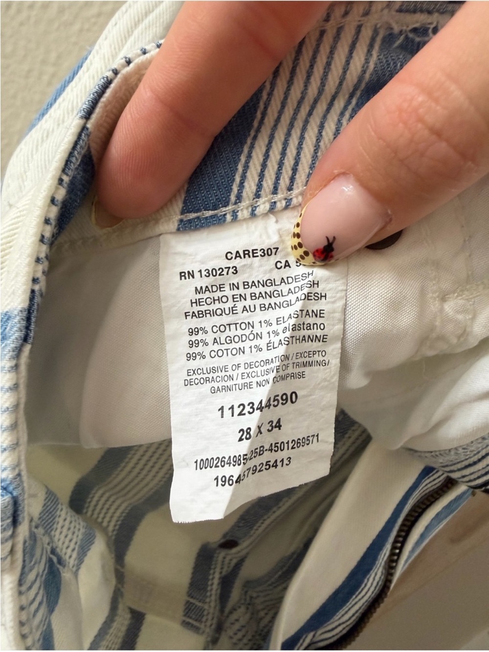 Wrangler Blue & White Vertical Stripe Flare Jeans - Women's - Picture 4 of 5